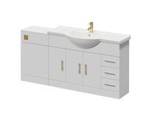Alexander James 3 Door Vanity Unit Toilet Suite | Gloss White | MDF | 1700mm