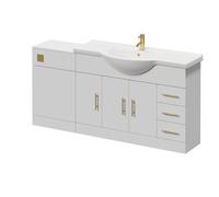 Alexander James 3 Door Vanity Unit Toilet Suite | Gloss White | MDF | 1700mm