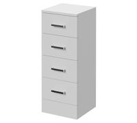 Alexander James 4 Drawer Storage Unit | Gloss White | MDF | 300mm x 300mm