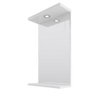 Alexander James Downlit Vanity Mirror | Gloss White | Glass/Aluminium | 450mm x 750mm