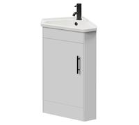 Alexander James Single Door Corner Vanity Unit | Gloss White | MDF | 580mm