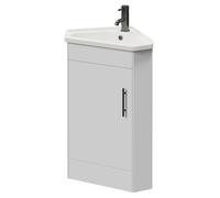 Alexander James Single Door Corner Vanity Unit | Gloss White | MDF | 580mm