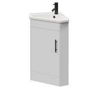 Alexander James Single Door Corner Vanity Unit | Gloss White | MDF | 580mm