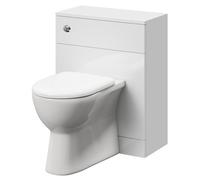 Alexander James Toilet Unit and Monza Back to Wall Toilet Pan with Soft Close Toilet Seat | Gloss White | MFC | 600mm