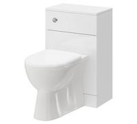 Alexander James Toilet Unit and Monza Back To Wall Toilet Pan with Soft Close Toilet Seat | Gloss White | Plastic | 500mm
