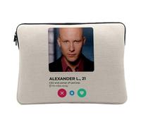 Alexander Lex Social Network Dating Love Comics Computer and Tablet Case Linen Look 10 Inches Protective Laptop Sleeve Printed in France