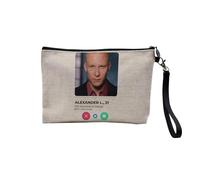Alexander Lex Social Network Dating Love Comics Linen Look Canvas Makeup Bag Toiletry Bag 23.5 x 15 cm, Lex Luthor, 23.5 x 15 cm, Makeup Bag