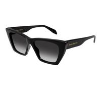 Alexander McQueen AM0299S 001 Woman Sunglasses Acetate Black Grey Cat Eye Normal Shaded