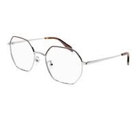 Alexander McQueen AM0338O 002 Unisex Optical frames Metal Silver Geometric