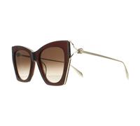 Alexander McQueen Woman Alexander McQueen AM0375S 002 Sunglasses Acetate Brown Brown Cat Eye Shaded