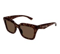 Alexander McQueen AM0473S 002 Woman Sunglasses Acetate Havana Brown Squared