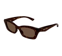 Alexander McQueen AM0474S 002 Woman Sunglasses Acetate Havana Brown Squared