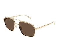 Alexander McQueen AM0477S 002 Man Sunglasses Metal Gold Brown Pilot