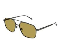 Alexander McQueen AM0477S 003 Man Sunglasses Metal Ruthenium Green Pilot