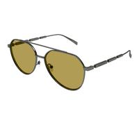 Alexander McQueen AM0478S 003 Man Sunglasses Metal Ruthenium Green Pilot
