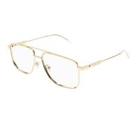 Alexander McQueen AM0480O 002 Unisex Optical frames Acetate Gold Transparent Pilot
