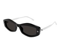Alexander McQueen AM0482S 001 Woman Sunglasses Acetate Black Grey Squared