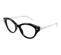 Alexander McQueen AM0485O 001 Woman Optical frames Acetate Black Transparent Cat Eye