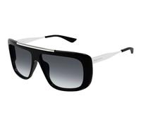 Alexander McQueen AM0492S 001 Unisex Sunglasses Acetate Black Grey Pilot