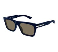 Alexander McQueen AM0495S 004 Man Sunglasses Acetate Blue Brown Squared
