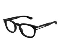 Alexander McQueen AM0498O 001 Man Optical frames Acetate Black Transparent Round