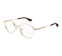 Alexander McQueen AM0502O 002 Unisex Optical frames Metal Gold Transparent Round