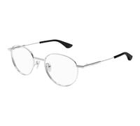 Alexander McQueen AM0502O 001 Unisex Optical frames Metal Silver Transparent Round