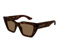 Alexander McQueen AM0507S 002 Woman Sunglasses Acetate Havana Brown Cat Eye