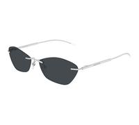 Alexander McQueen AM0525S 001 Unisex Sunglasses Acetate Silver Grey Geometric
