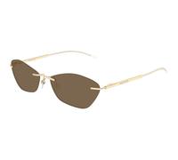 Alexander McQueen AM0525S 002 Unisex Sunglasses Acetate Gold Brown Geometric