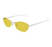 Alexander McQueen AM0525S 005 Unisex Sunglasses Acetate Silver Yellow Geometric