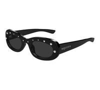 Alexander McQueen AM0527S 005 Woman Sunglasses Acetate Black Grey Round
