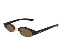 Alexander McQueen AM0534S 002 Unisex Sunglasses Acetate Havana Brown Round