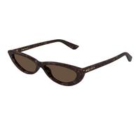 Alexander McQueen AM0535S 002 Woman Sunglasses Acetate Havana Brown Round