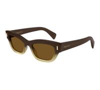 Alexander McQueen AM0548S 004 Woman Sunglasses Acetate Brown Brown Cat Eye