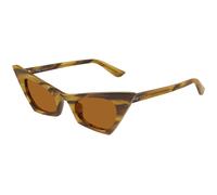Alexander McQueen AM0557S 003 Woman Sunglasses Acetate Havana Brown Cat Eye
