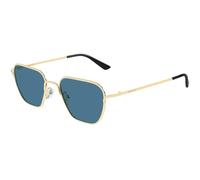 Alexander McQueen AM0561S 004 Unisex Sunglasses Metal Gold Blue Squared