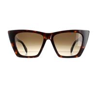 Alexander Mcqueen Cat Eye Dark Havana Brown Gradient Am0299S Brown One Size