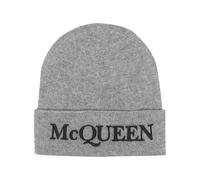 Alexander McQueen embroidered-logo ribbed beanie - Grey S