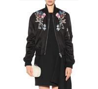 Alexander McQueen Floral Embroidered Army Bomber Jacket New S
