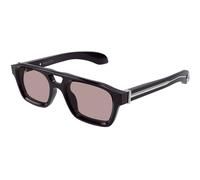 Alexander McQueen Man Alexander McQueen AM0505S 004 Sunglasses Acetate Violet Brown Pilot