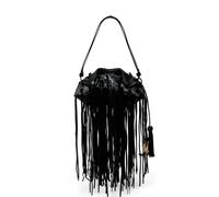 Alexander McQueen Manta fringed clutch bag - Black One Size