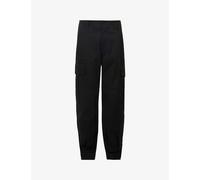 Alexander Mcqueen Mens Black Pleated-hem Tapered-leg Regular-fit Cotton Cargo Trousers 32