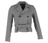Alexander Mcqueen Preloved By Gingham Blazer In Black White Cotton Black