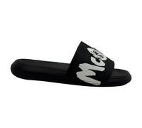 Alexander Mcqueen Preloved Grafitti Logo Slide Sandals In Black Rubber