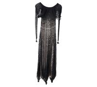 Alexander Mcqueen Preloved Lace Maxi Off-Shoulder Dress In Black Silk Black 32