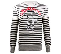 Alexander McQueen skulls and stripes crewneck jumper - White L