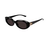 Alexander McQueen Woman AM0469S 001 Sunglasses Acetate Black Grey Round