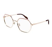 Alexander McQueen Unisex Alexander McQueen AM0338O 007 Optical frames Metal Brown Geometric