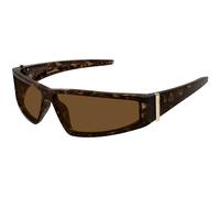 Alexander McQueen Unisex Alexander McQueen AM0490S 002 Sunglasses Bio-inject Havana Brown Geometric